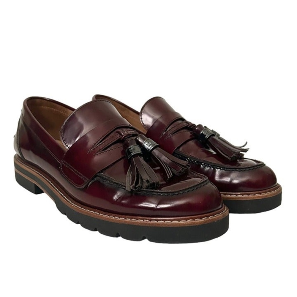 Stuart Weitzman Burgundy Manila Tassel Loafers